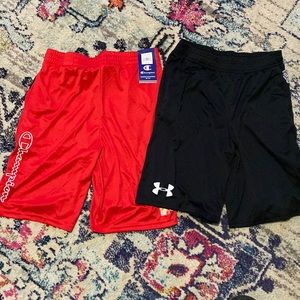 Youth XL shorts. NWT Champion and Under Armour